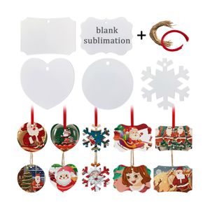 Sublimation Blanc Pendentifs De Flocon De Neige Ornements De Noël Impression De Transfert Thermique Blancs Ornement Blanc Personnalisé DIY Arbre Décor FY5043