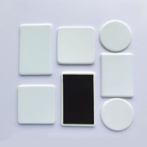 Sublimation Ceramics Fridge Magnets Round Square Shape Blank Heat Transfer Refrigerator Magnet Stickers SN6874