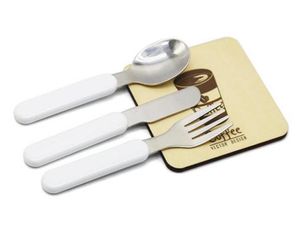Sublimation Enfants Cutlery Set White Blank Diy Fork Knife Spoon Arear inoxydless Adults Cutlery Portable Kids Table Varelle 9631042