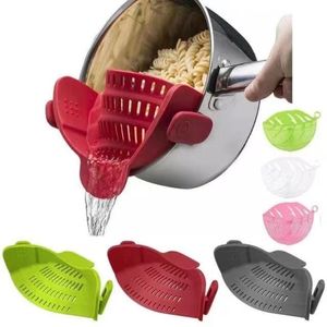 Sublimation Food Oil Drainer Silicone Pot Pan Bowl Funnel Strainer Kitchen Rice Washing Colander Kitchen Gadgets Accessories Cooking Tools