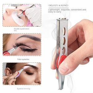 Outils à main par Sublimation avec pince à lampe LED, pincettes à sourcils, maquillage, outils de beauté, pince d'épilation, Mini lumière, coupe délicate