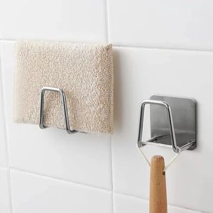 Sublimation Kitchen Stainless Steel Sink Sponges Holder Self Adhesive Drain Drying Rack Kitchen Wall Hooks Accessories Storage Organizer
