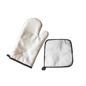 Sublimation four mitaines ensemble coussin chaud gants de transfert de chaleur support de Pot polyster bricolage coussin isolé accessoires de cuisine à domicile