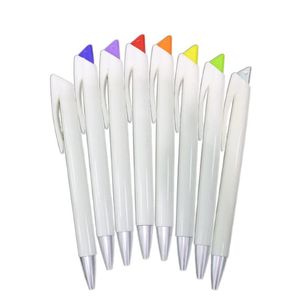 Sublimación Pen en blanco Transferencia de calor Pen promocional Presiona de calor personalizado Clip Pen Diy (100pcs/paquete)