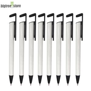 Stylos de sublimation avec cartouche d'enveloppes rétractables Blancs de bricolage Supports de téléphone Transfert de chaleur thermique Stylo à bille blanc Stylo à bille en gros Cadeaux uniques pour les étudiants