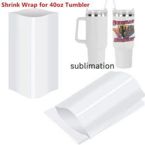 Sublimation Shrink Wrap Sleeves Blanc Sublimation Shrink Wrap pour 40oz Tumbler Sublimation film rétractable 180 * 290mm 100PCS / LOT Vente en gros