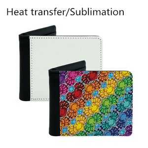 Sublimation Blanks Wallet Home Thermal Heat Tranfer Printing Press Men Wallets Purse PU Leather Blank Money Bag for DIY Lover personnalisé