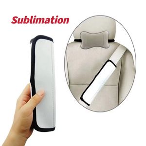 Sublimation blanc vierge siège de voiture ceinture de sécurité housse néoprène confortable remplacement épaulettes coussinets universels voitures sièges ceintures épaules bretelles