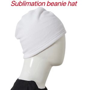 Sublimation hiver polaire bonnet chapeau fête fournitures mode adulte bébé crâne casquette transfert de chaleur bricolage blanc blanc chapeau