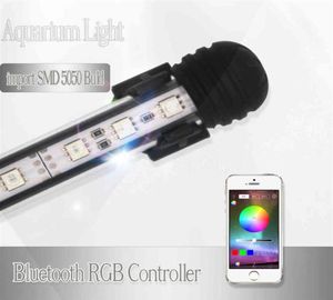 Aquario sumergible Iluminación LED RGB Luz LED de pescado marino para lámpara de acuario Apriete de luz Bluetooth Controler298348401