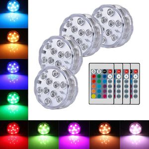 Lumières LED submersibles à piles, lampe à 16 couleurs changeantes avec ventouses aimantées pour piscine, étang, aquarium, baignoire, douche, décoration