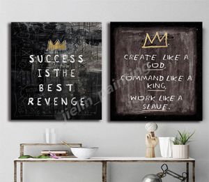 Affiche en toile d'art avec citation de motivation, le succès est la meilleure, peinture abstraite imprimée, tableau mural, décoration de maison moderne, 3050713