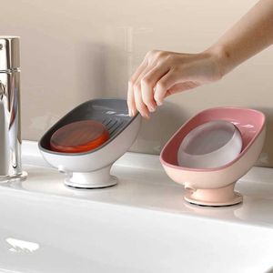 Jabonera con ventosa con caja de jabón de agua de drenaje para accesorios de baño, soporte para jabón, soporte para esponja de cocina, bandeja para contenedor de jabón