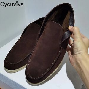 Suede Winter Summer Walk Loafers Femmes Snow Ankle Boots Male Round Round Plux Plats Casual Chaussures Men