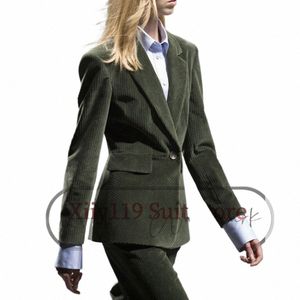 Conjunto de traje Ropa de estilo coreano 2024 Nuevo traje de pana de mujer Traje de trabajo de dos piezas Conjuntos de pantalón Ropa de mujer Pantalones n4r8 #
