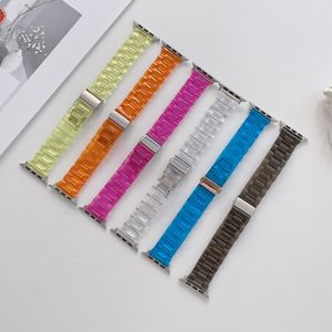 Adecuado para correas de Apple Watch, correas de muñeca con hebilla para iWatch, pulseras transparentes para Applewatch de PC, tamaño 38mm, 40mm, 42mm y 45mm