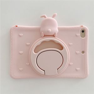 Convient pour ipad9 couverture usine animal dessin animé Portable lapin mini6 plat anti-chute silicone couverture 10.2