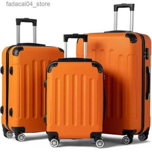 Valises Ensemble de bagages 3 pièces Valises de voyage légères avec roulettes Serrure TSA Coin moulé Bagages à main (20/24/28) Q240115