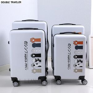 Valises ABS PC 20''22/24/26 Pouces Bagages À Roulettes Trolley Sac Voyage Carry Ons Cabine Suictase Femmes Boîte Sur Roues