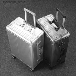 Maletas Nuevo equipaje alemán totalmente de aluminio Traje de barra de tracción para hombres Negocios de metal 20 Embarque Aleación Viaje Mujer 24 Caja de combinación Q240115