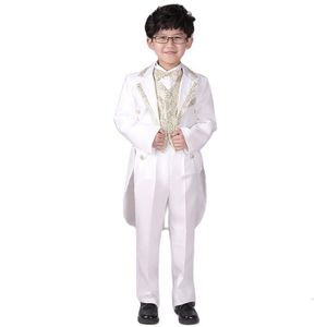 Costumes Arrivée Ensemble de vêtements formels pour garçons BowtieVestShirtsTailcoatPants Enfants Blazers Costumes Enfant Costume De Smoking En Gros 230310