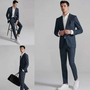 SUITS Designer Customalized Top Quality Peak Pepped Groom Smoking Smoking Tuxedos Two Pieces Best Men Suit for Weddings Business Mens Suit (Veste + Pantalon) S (veste + pantalon)