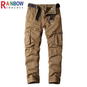 Trajes Rainbowtouches Pantalones cargo Nueva moda casual Entrenamiento deportivo Pantalones al aire libre Bolsillo militar para hombre Pantalón táctico recto sólido