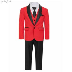 Suits Slim Fit Boys Suit Set 3 pièces Tuxedo pour un gilet de blazer d'occasion formelle tenue pour enfants pour les activités d'école de bal de mariage