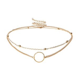 SUMENG 2021 mode moderne collier ras du cou deux couches colliers ronds couleur or colliers tour de cou bijoux pour femmes