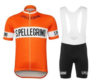 Été 1976 Orange rétro Cycling Jersey and Bib Shorts Gel Breathable PAD SET HOMMES CORDES DE VOTO MOUTAINS COURTAGNE CORDE 81338293