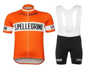 Été 1976 Orange rétro Cycling Jersey and Bib Shorts Gel Breathable Pad Set Men Certes de vélo de VTT à manches montagneuses 88482701