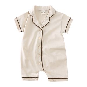 Été Bébé Garçons Filles Combinaisons Pyjamas Enfants À Manches Courtes Vêtements Toddler One Piece Coton Barboteuses Loungesuit Nouveau-né 0-24M Bébés Vêtements Vêtements De Nuit