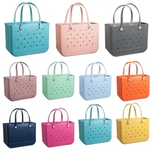 Summer Beach Bogg Bag Grandes femmes designer pvc eva Tote Shopping Bogg Sacs Panier Sacs Cusom Lady Stockage Lavable Silicone Bog Sacs