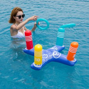 Juego de playa juguete inflable anillos para lanzar diversión con agua flotadores cruzados piscina juguetes flotantes