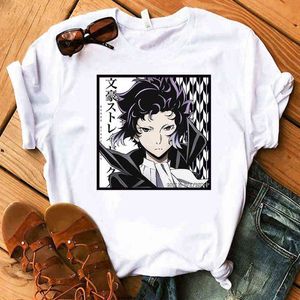 Verano Bungo Stray Dogs Imprimir gráficos camiseta mujeres anime Chuuya Nakahara camiseta unisex Dazai 2021 blanco camisetas de manga corta G220310