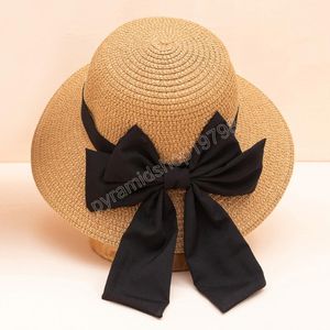 Verano niños arco cinta sombrero de paja niños niñas playa pescador niñas hierba trenza sombreros sombra transpirable protector solar gorras
