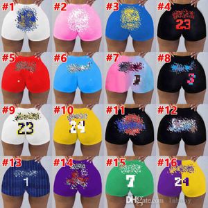 Été Designer Femmes Shorts Plus Taille Sexy Mode Taille Moyenne Lettre De Dessin Animé Imprimé Sport Pantalon De Yoga Court Leggings S-XXXL