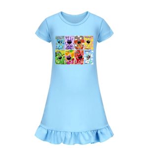 Robe d'été Girls NightRss Souriant Critter Cartoon Vêtements Pajamas Childrens Vêtements Party Robe Gift Kids Family Portez 240403