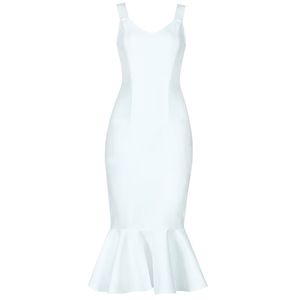 Vestido de verano Sexy Mujeres Vendaje Elegante Midi Club Tallas grandes Celebrity Bodycon Ropa blanca 210515