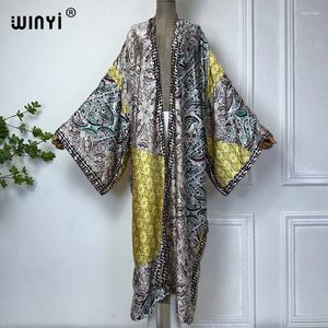 Fashion d'été Kimono Africa Boho Print Beach Cover Up Maxi Dress Cardigans Portez des femmes 2024 Abaya Dubai Luxury