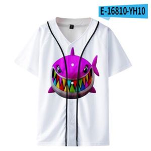 Mode d'été Hommes Jersey Rouge Blanc Jaune Multi 3D Imprimer À Manches Courtes Hip Hop Lâche T-shirts Baseball T-shirt Cosplay Costume 048