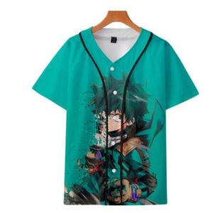 Mode d'été Hommes Jersey Rouge Blanc Jaune Multi 3D Imprimer À Manches Courtes Hip Hop Lâche T-shirts Baseball T-shirt Cosplay Costume 062