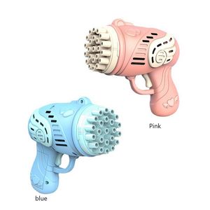 Jeux d'été Mise à niveau 23 trous Enfants Gatling Bubble Gun Charge Lance-roquettes électrique Mariage Machine à bulles Savon Eau Enfants Bain Jouets cadeau