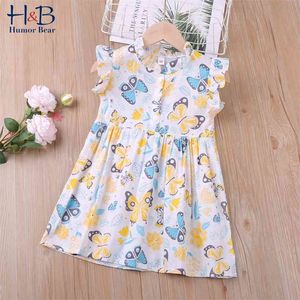 Summer Girls Dress Flyiing Sleeve Cartoon Butterfly Princess Toddler Kids Clothes 210611