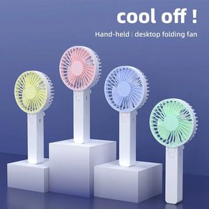 Summer Handheld Small Fan Convenient Foldable USB Rechargeable Desktop Outdoor Strong Wind Multi Range Adjustable Small Fan