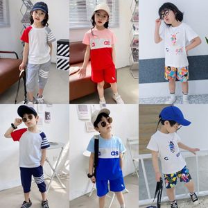 Camisetas conjunto bebé palma verano niños niños niñas estilista ropa cuarto pantalones recortados niños jóvenes niño puro algodón conjunto de dos piezas t6VR #