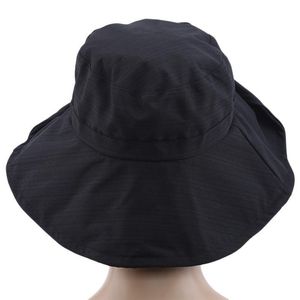 Été dames chapeau couleur unie chapeaux de soleil Anti-UV casquettes de plage randonnée seau extérieur rouge noir jaune large bord Camping