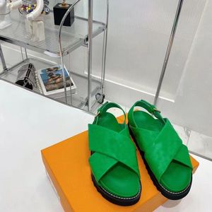 Été dernières sandales à boutons à tête large pour femmes, usine de créateurs classique, vente en gros, antidérapante, résistante à l'usure, emballage de luxe, taille 35-42