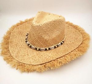 Summer Men Raffia Jazz Hats Mens American Western Cowboys Straw Hat, estampados de estampado, Beach Sun Caps for Men Y2006021626126