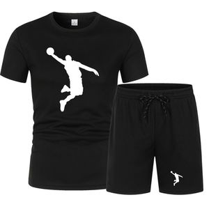 Été hommes marque vêtements de sport Shorts ensemble à manches courtes respirant grille t-shirt et vêtements décontractés entraînement de basket-ball 220712